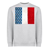 Heather Grey custom text american flag(used font 'doctrin Heavyweight Sweatshirt - Jasminsmagicworld