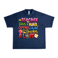 Navy a Teacher Takes a Hand Opens a mind and Touches A Urban Heavy Tee - CowhideDigitalArt