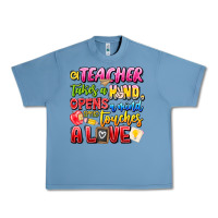 Pebble Blue a Teacher Takes a Hand Opens a mind and Touches A Urban Heavy Tee - CowhideDigitalArt