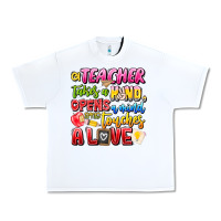 White a Teacher Takes a Hand Opens a mind and Touches A Urban Heavy Tee - CowhideDigitalArt