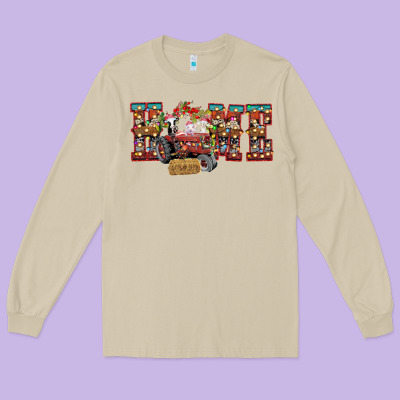 Home Christmas Farm Animals Long Sleeve Tee Designed By Cowhidedigitalart