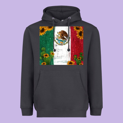 Cactus Sunflower Mexican Flag Z Heavyweight Hoodie Designed By Jasminsmagicworld