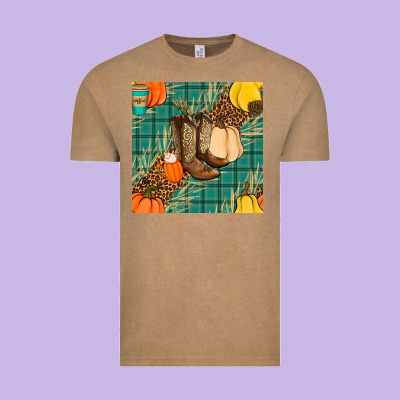 Fall Boot Seamless Pattern Vintage Tee Designed By Bundleandbundleshop