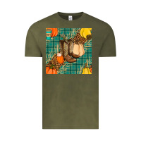Vintage Olive fall boot seamless pattern Vintage Tee - BundleAndBundleShop