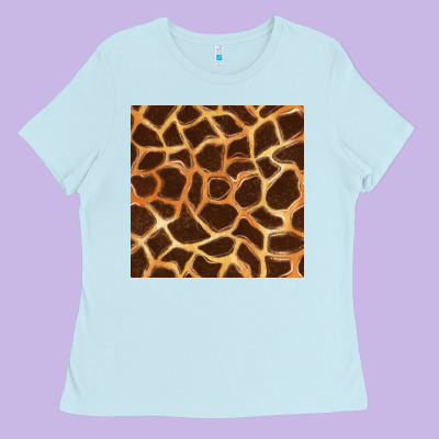 Giraffe Seamless Pattern Ladies Tee Designed By Bundleandbundleshop