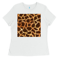 White giraffe seamless pattern Ladies Tee - BundleAndBundleShop