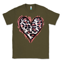 Army Green Leopard Glitter Heart Classic Tee - Jasminsmagicworld