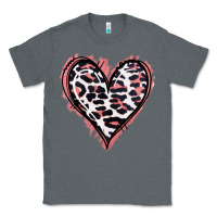 Charcoal Heather Leopard Glitter Heart Classic Tee - Jasminsmagicworld