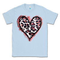 Dusty Blue Leopard Glitter Heart Classic Tee - Jasminsmagicworld