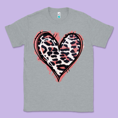 Leopard Glitter Heart Classic Tee Designed By Jasminsmagicworld