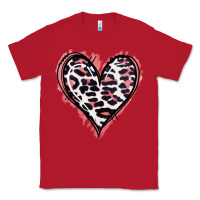 Red Leopard Glitter Heart Classic Tee - Jasminsmagicworld