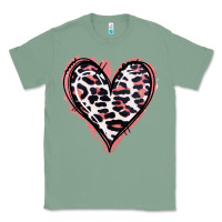 Sage Leopard Glitter Heart Classic Tee - Jasminsmagicworld