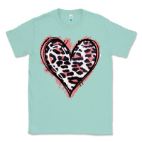 Seafoam Leopard Glitter Heart Classic Tee - Jasminsmagicworld