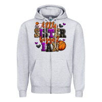 Little Sister Biggest Fan Basketball Zipper Hoodie | Teevron