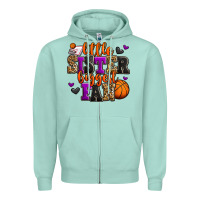 Seafoam little sister biggest fan basketball Zipper Hoodie - Jasminsmagicworld