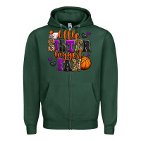 Sports Green little sister biggest fan basketball Zipper Hoodie - Jasminsmagicworld