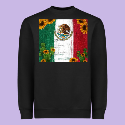 Cactus Sunflower Mexican Flag Z Heavyweight Sweatshirt Designed By Jasminsmagicworld