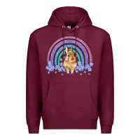 Burgundy bunny rainbow Premium Hoodie - Artiststas
