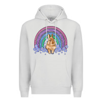 Dove Grey bunny rainbow Premium Hoodie - Artiststas