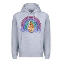 Heather Grey bunny rainbow Premium Hoodie - Artiststas