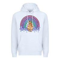White bunny rainbow Premium Hoodie - Artiststas