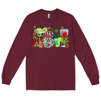 Burgundy Christmas tequila Long Sleeve Tee - CowhideDigitalArt