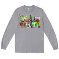 Heather Grey Christmas tequila Long Sleeve Tee - CowhideDigitalArt