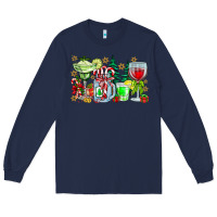 Navy Christmas tequila Long Sleeve Tee - CowhideDigitalArt