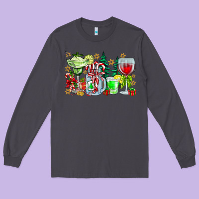 Christmas Tequila Long Sleeve Tee Designed By Cowhidedigitalart