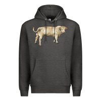 Charcoal Heather charolais bull Premium Hoodie - RanaPortraitStore
