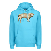 Ocean Blue charolais bull Premium Hoodie - RanaPortraitStore