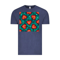 Vintage Denim fall leaves seamless pattern Vintage Tee - BundleAndBundleShop