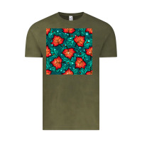 Vintage Olive fall leaves seamless pattern Vintage Tee - BundleAndBundleShop