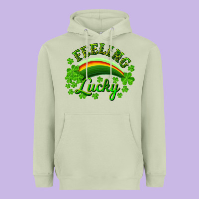 Feeling Lucky With Rainbow Heavyweight Hoodie Designed By Ranaportraitstore