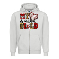 Dove Grey my heart is on that field baseball Zipper Hoodie - Jasminsmagicworld