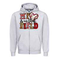 Heather Grey my heart is on that field baseball Zipper Hoodie - Jasminsmagicworld