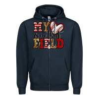Navy my heart is on that field baseball Zipper Hoodie - Jasminsmagicworld