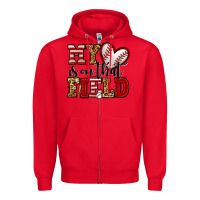 Red my heart is on that field baseball Zipper Hoodie - Jasminsmagicworld