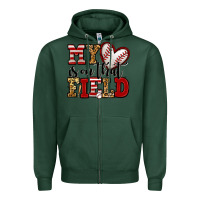Sports Green my heart is on that field baseball Zipper Hoodie - Jasminsmagicworld