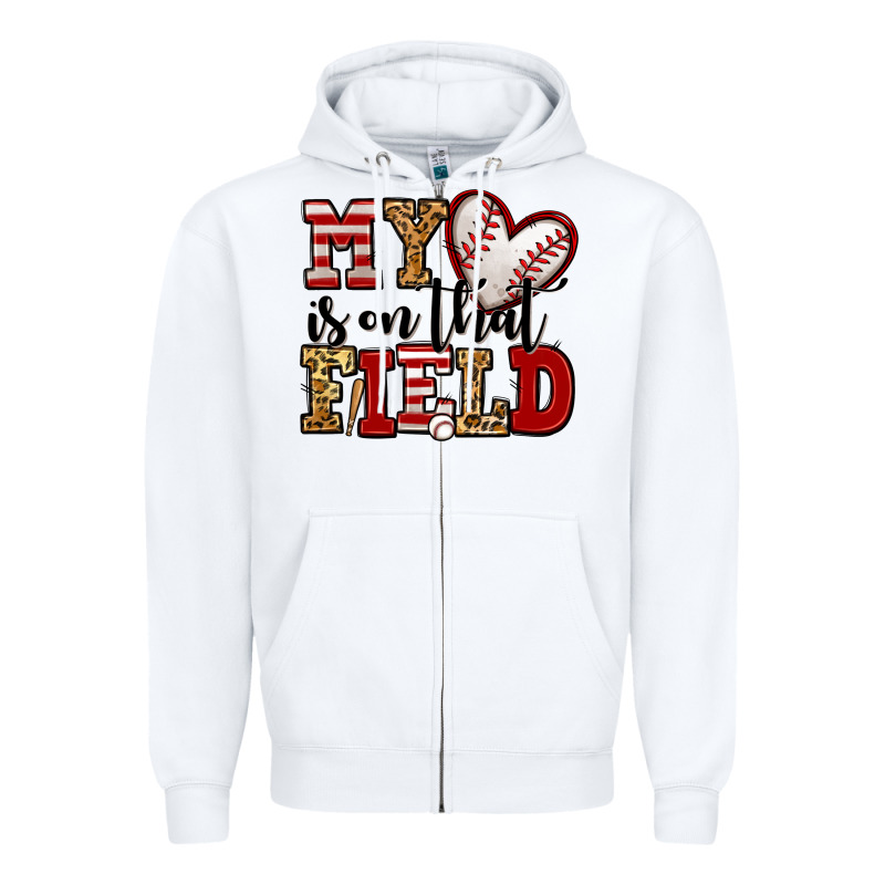 My Heart Is On That Field Baseball Zipper Hoodie by Jasminsmagicworld | Teevron