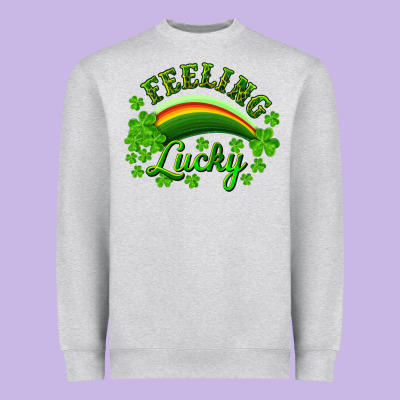 Feeling Lucky With Rainbow Heavyweight Sweatshirt Designed By Ranaportraitstore