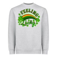 Heather Grey Feeling lucky with rainbow Heavyweight Sweatshirt - RanaPortraitStore