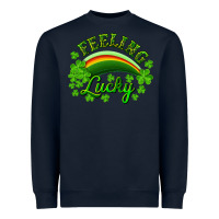 Navy Feeling lucky with rainbow Heavyweight Sweatshirt - RanaPortraitStore