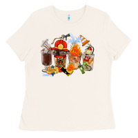 Bone Firefighter Coffee Cups Ladies Tee - FaDigitalArtStudio