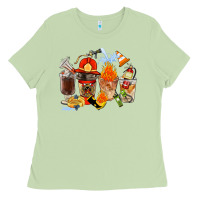Matcha Firefighter Coffee Cups Ladies Tee - FaDigitalArtStudio