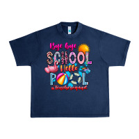 Navy Bye Bye School Hello Pool Teacher  Squad Urban Heavy Tee - CowhideDigitalArt