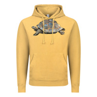 Vintage Mustard Tortoise Illustrations Vintage Hoodie - LillyAllenDesigns