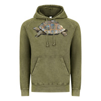 Vintage Olive Tortoise Illustrations Vintage Hoodie - LillyAllenDesigns