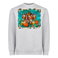 Heather Grey fall longhorn cows Heavyweight Sweatshirt - RanaPortraitStore