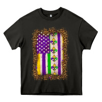 Asphalt mardi gras usa flag leopard Heavy Core Tee - OliviaCreatesArt